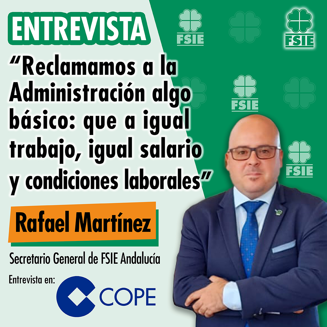Entrevista a Rafel Martínez secretario general de FSIE Andalucía en COPE marzo 2023