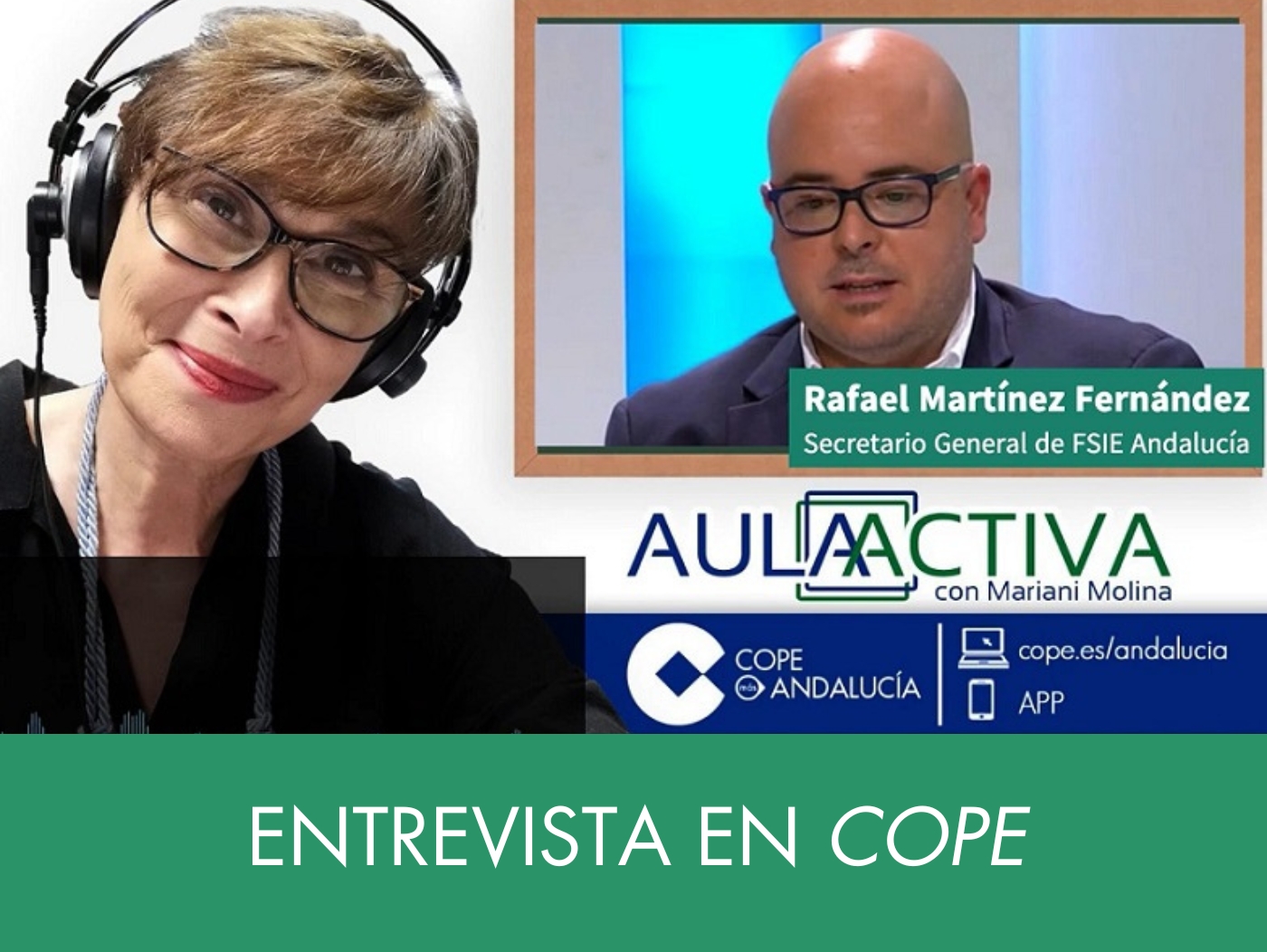 Entrevista a Rafel Martínez secretario general de FSIE Andalucía en COPE marzo 2023