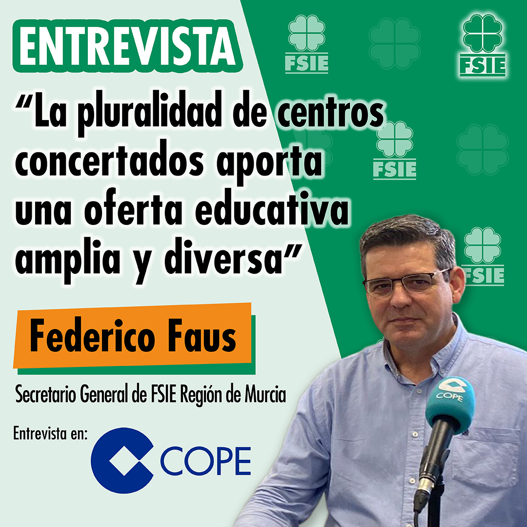 Federico Faus secretario general de FSIE Murcia en COPE