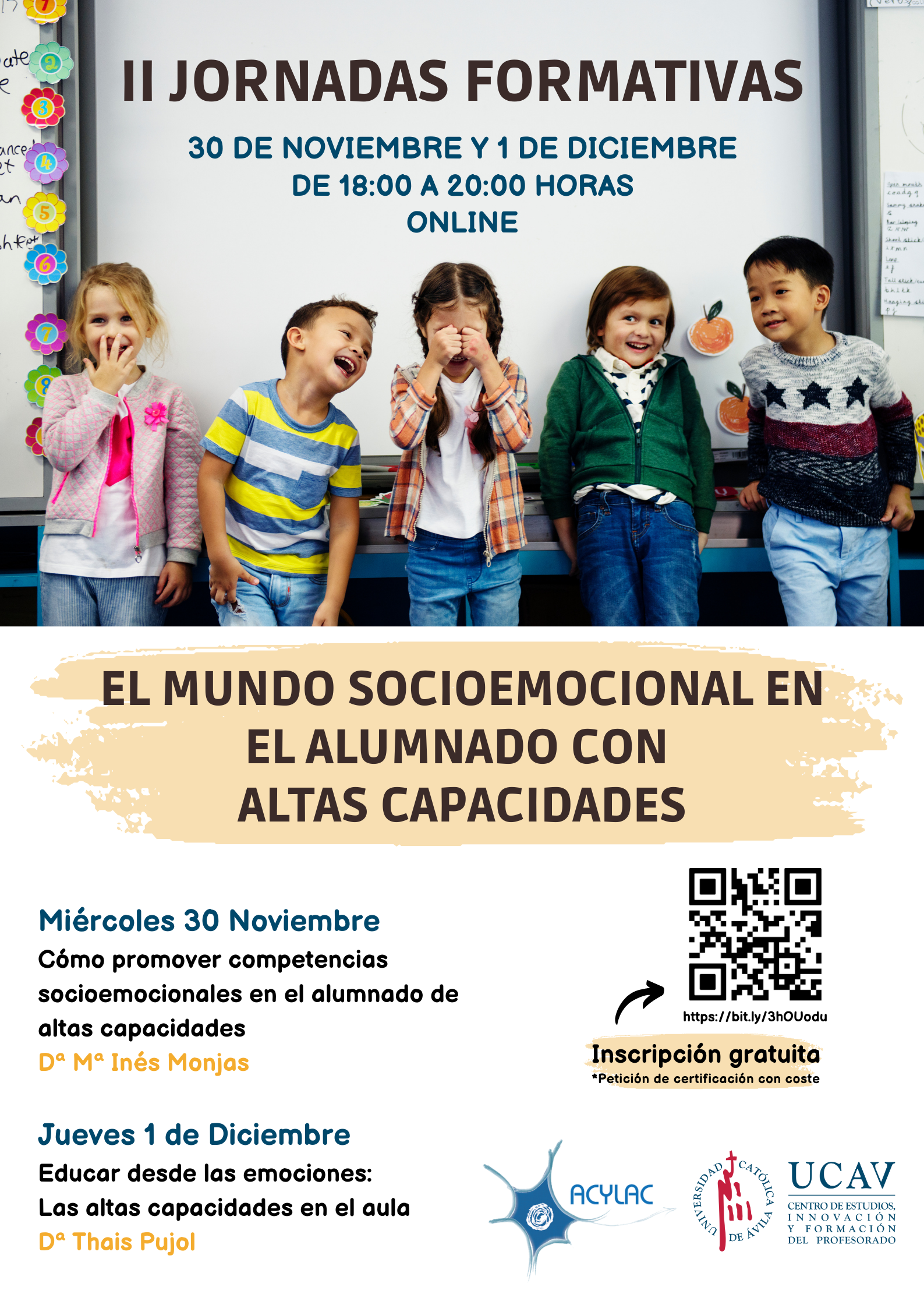 Cartel UCAV Jornada Mundo Socioemocional Alumnado Altas Capacidades